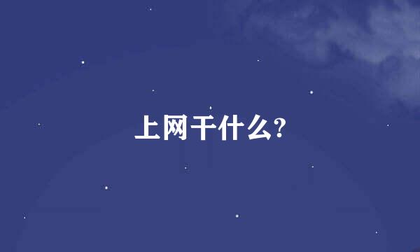 上网干什么?