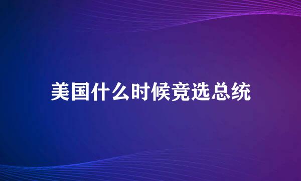 美国什么时候竞选总统