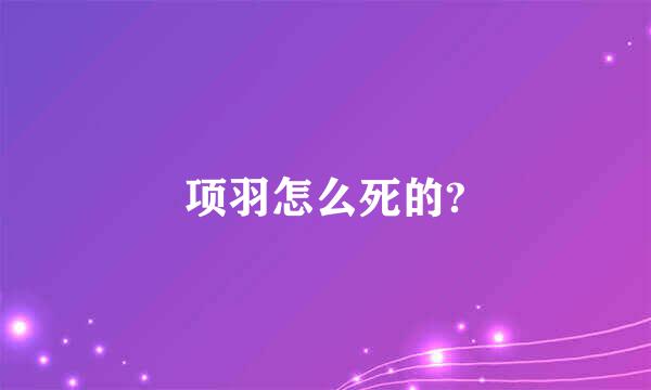 项羽怎么死的?