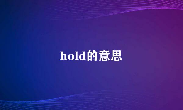 hold的意思