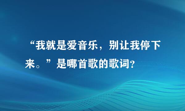 “我就是爱音乐，别让我停下来。”是哪首歌的歌词？