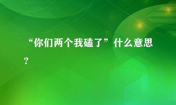 “你们两个我磕了”什么意思？