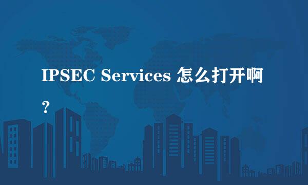 IPSEC Services 怎么打开啊？