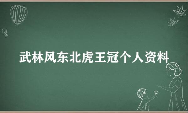 武林风东北虎王冠个人资料