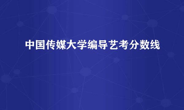 中国传媒大学编导艺考分数线