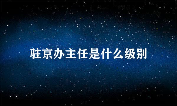 驻京办主任是什么级别