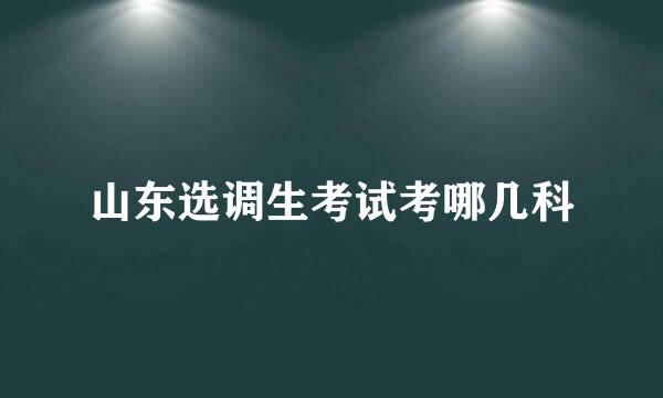 山东选调生考试考哪几科