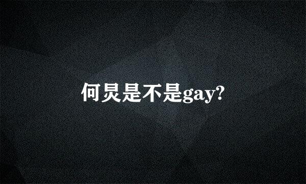 何炅是不是gay?