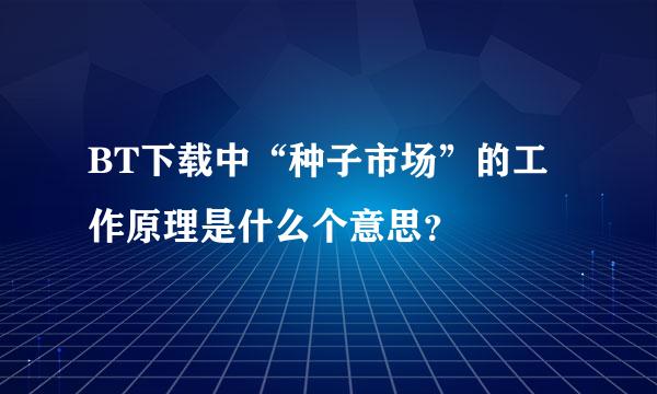 BT下载中“种子市场”的工作原理是什么个意思？