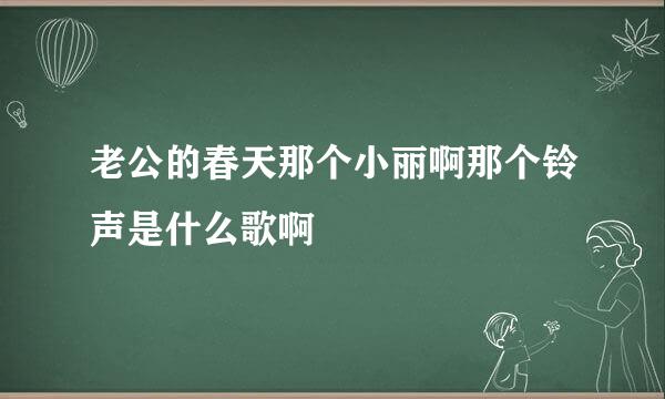 老公的春天那个小丽啊那个铃声是什么歌啊