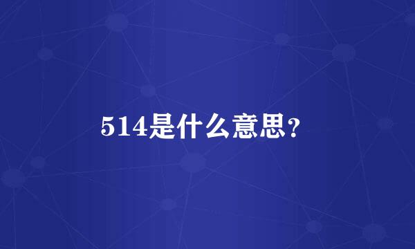 514是什么意思？