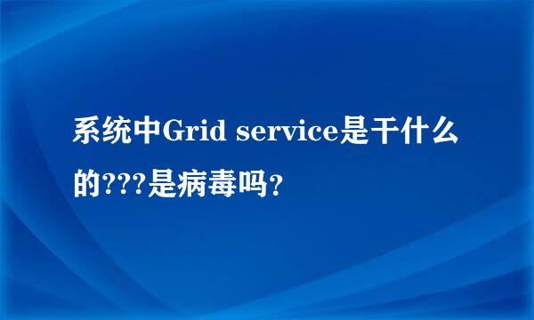系统中Grid service是干什么的???是病毒吗？