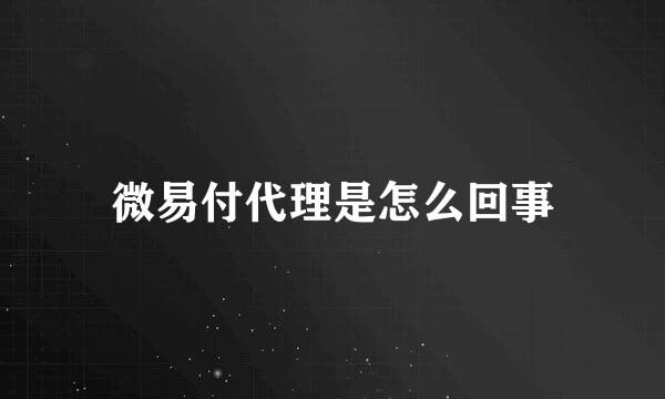 微易付代理是怎么回事