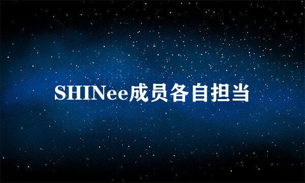 SHINee成员各自担当