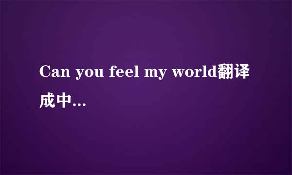 Can you feel my world翻译成中文是什么意思