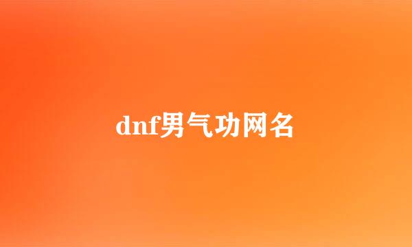 dnf男气功网名