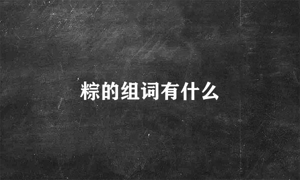 粽的组词有什么