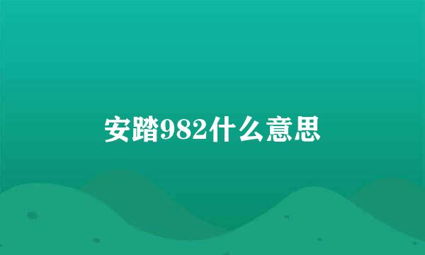 安踏982什么意思