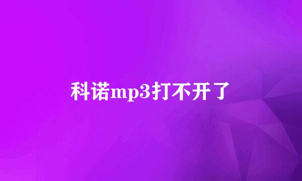 科诺mp3打不开了