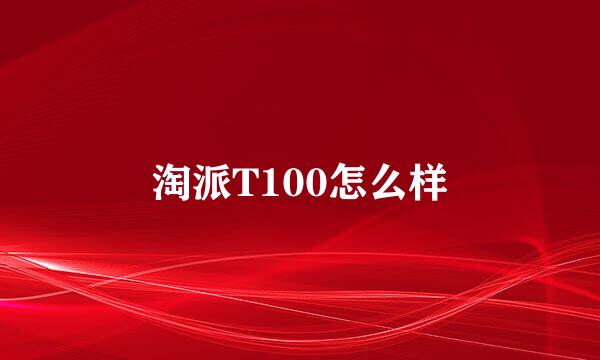 淘派T100怎么样