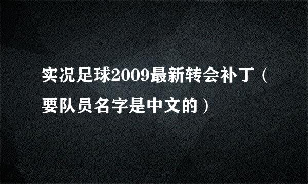 实况足球2009最新转会补丁（要队员名字是中文的）