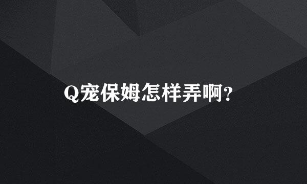 Q宠保姆怎样弄啊？