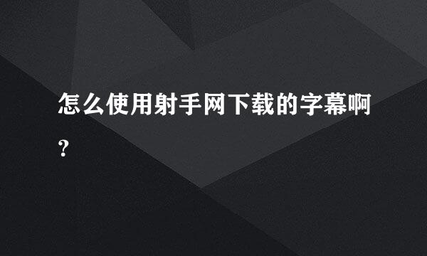 怎么使用射手网下载的字幕啊？