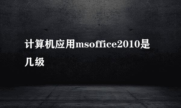 计算机应用msoffice2010是几级