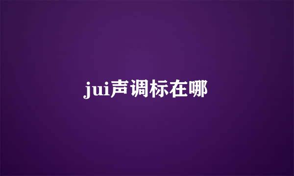 jui声调标在哪