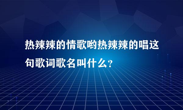 热辣辣的情歌哟热辣辣的唱这句歌词歌名叫什么？