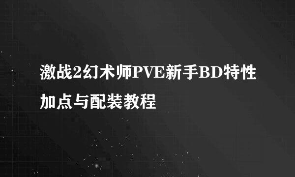 激战2幻术师PVE新手BD特性加点与配装教程