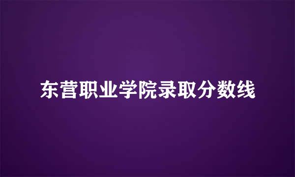 东营职业学院录取分数线