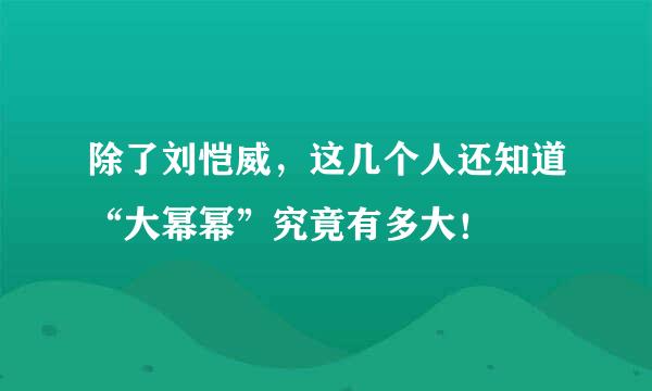 除了刘恺威，这几个人还知道“大幂幂”究竟有多大！