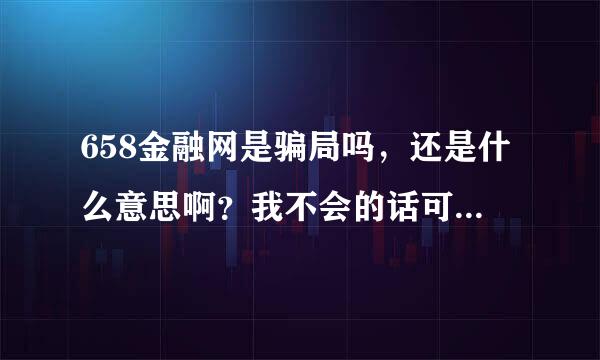 658金融网是骗局吗，还是什么意思啊？我不会的话可以做吗？