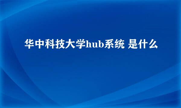 华中科技大学hub系统 是什么