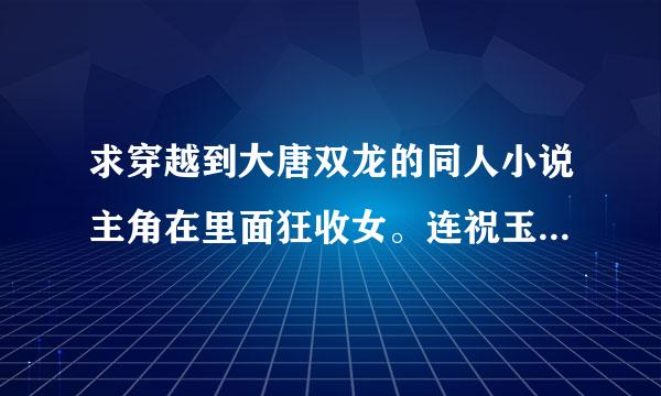 求穿越到大唐双龙的同人小说主角在里面狂收女。连祝玉研都不放过