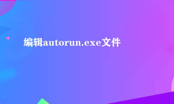 编辑autorun.exe文件