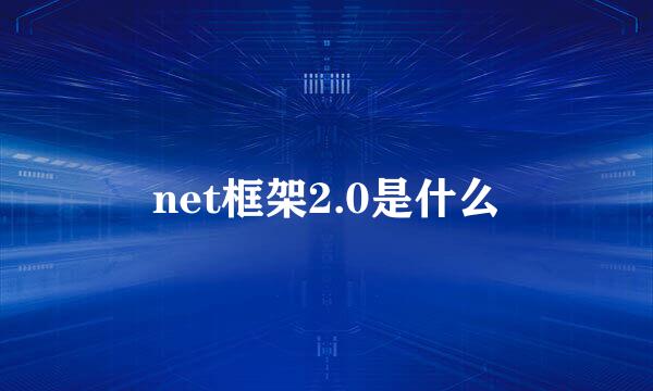 net框架2.0是什么