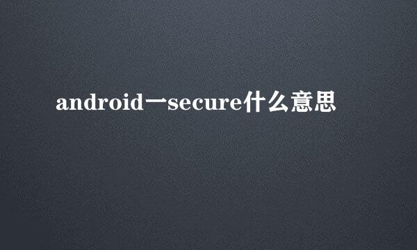 android一secure什么意思