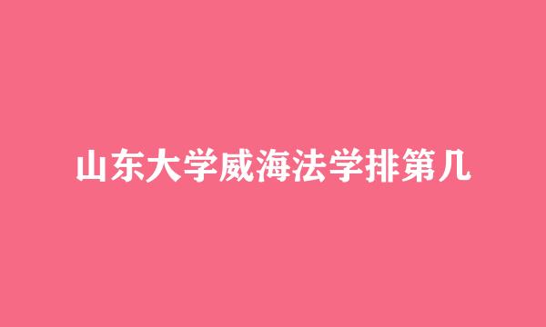 山东大学威海法学排第几