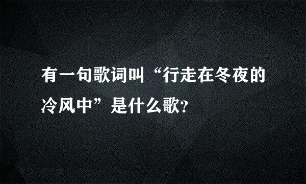 有一句歌词叫“行走在冬夜的冷风中”是什么歌？