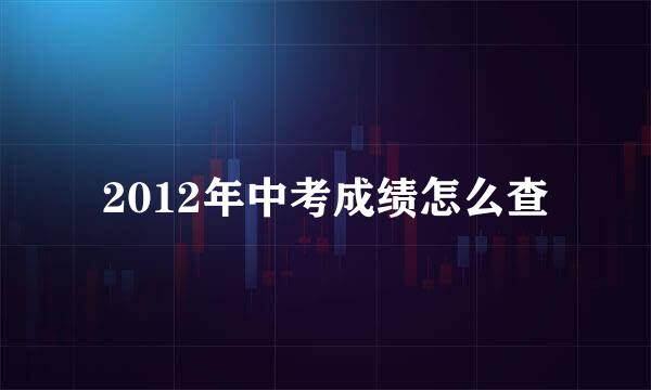 2012年中考成绩怎么查