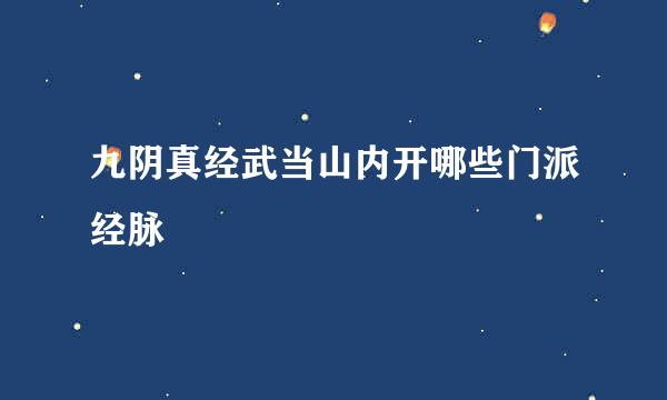 九阴真经武当山内开哪些门派经脉