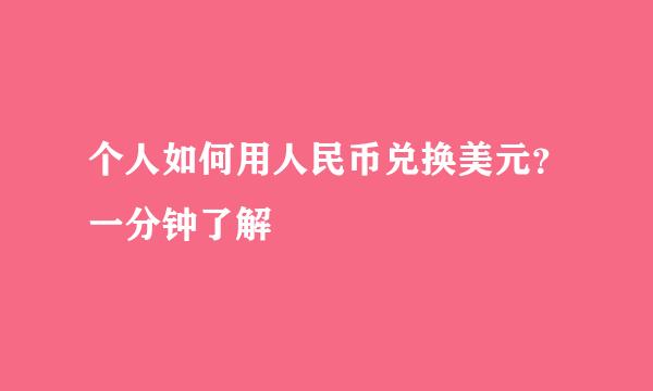 个人如何用人民币兑换美元？一分钟了解