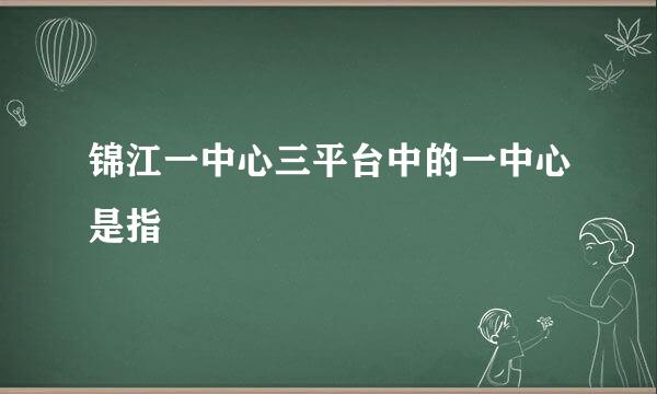 锦江一中心三平台中的一中心是指