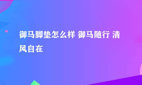 御马脚垫怎么样 御马随行 清风自在