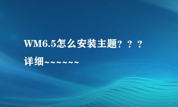 WM6.5怎么安装主题？？？详细~~~~~~