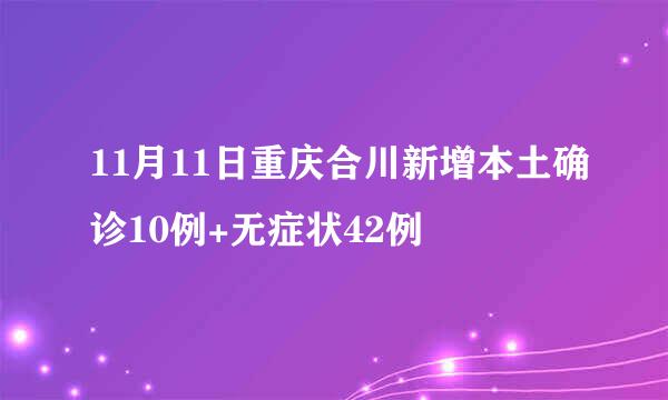 11月11日重庆合川新增本土确诊10例+无症状42例
