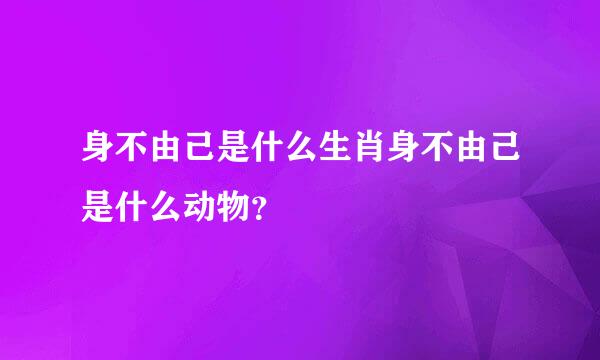 身不由己是什么生肖身不由己是什么动物？