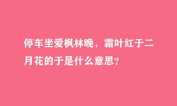 停车坐爱枫林晚，霜叶红于二月花的于是什么意思？